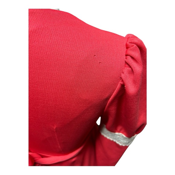 Vtg Womens 1970s Boho Hippie Renaissance Maxi Dress Sz S Coral Red Festival - Picture 5 of 13